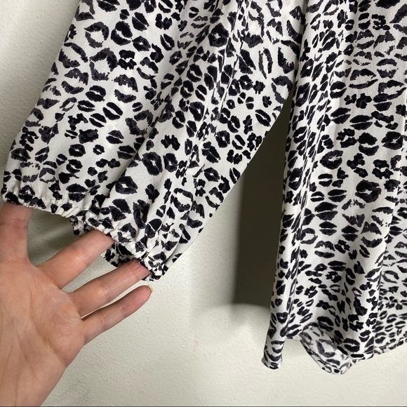 Joie Addie B Kiss Print Silk Blouse - Picture 5 of 8